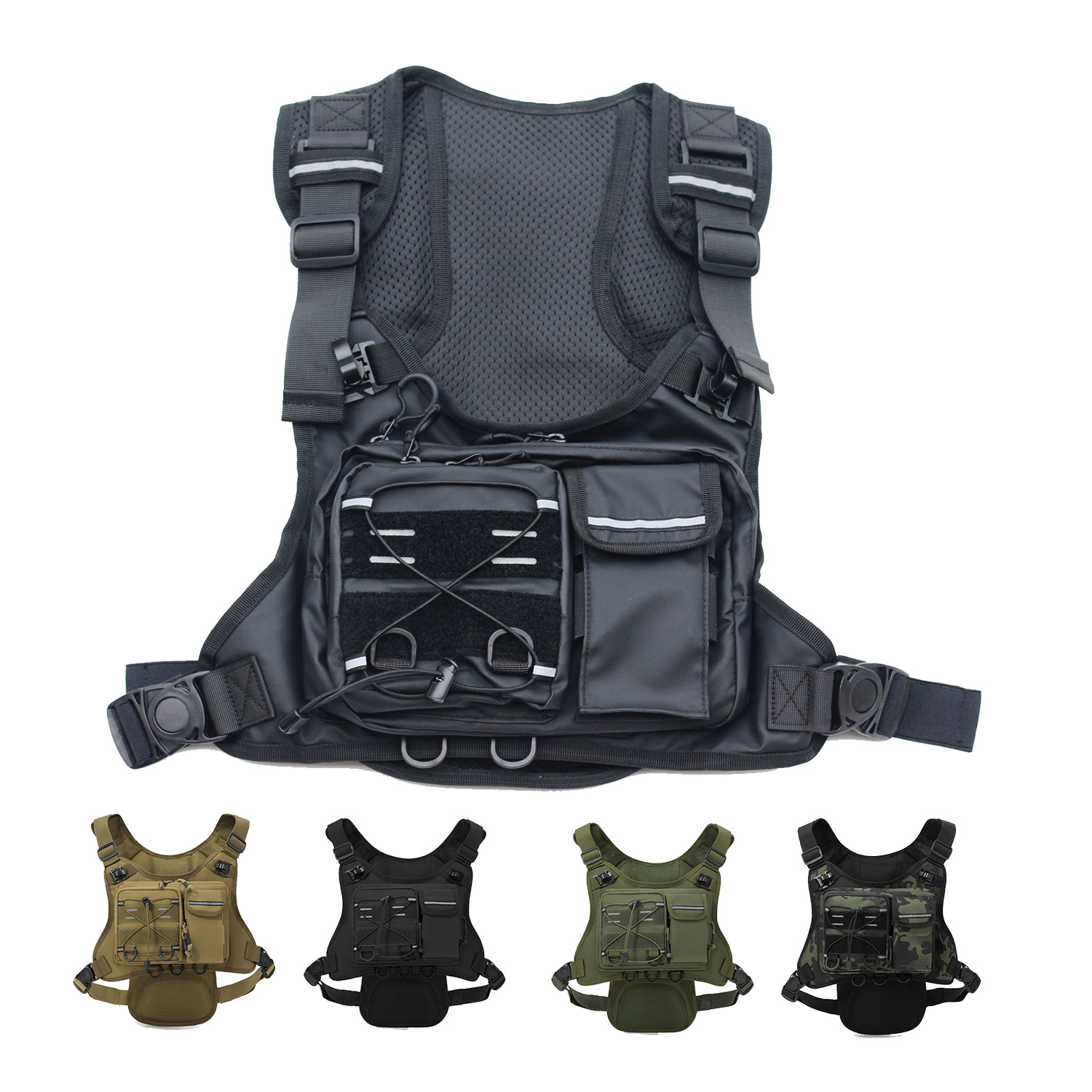 Running Gear Bag For Men - Chaleco Táctico con Bolsa de Pecho,
