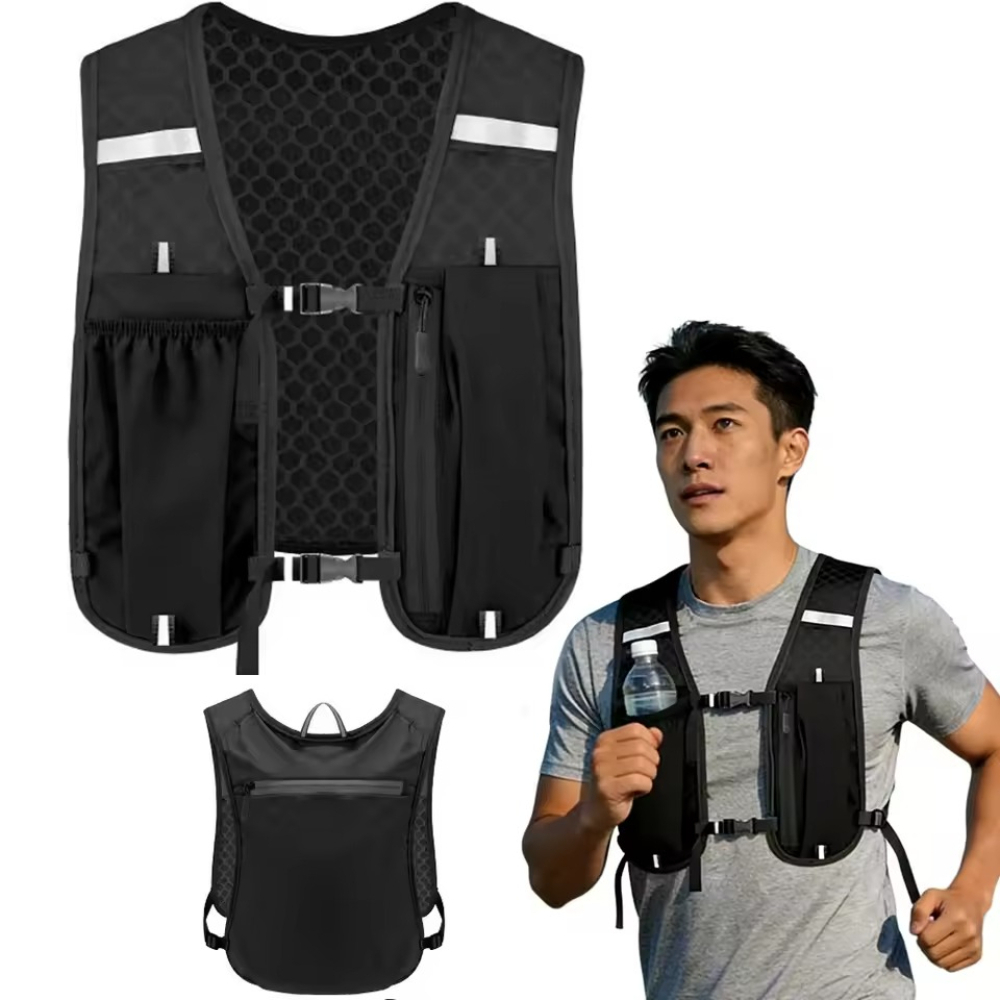 Running Gear Bag For Men - Chaleco de Hidratación para Correr, Ligero,