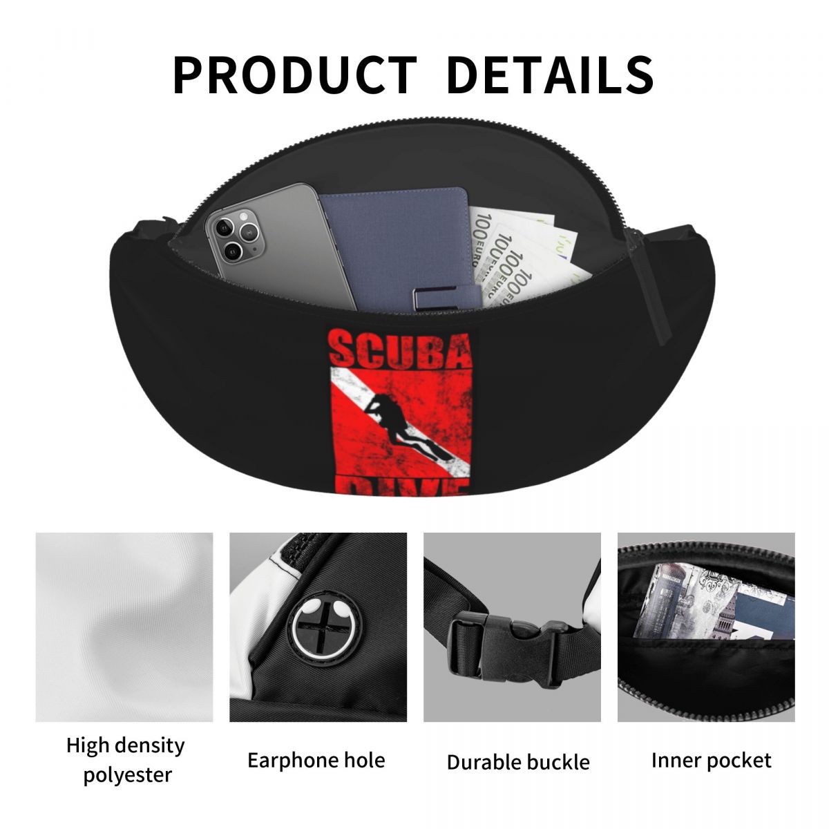 Riñonera con bandera de buceo  - Running Gear Bag For Men reseña y precio